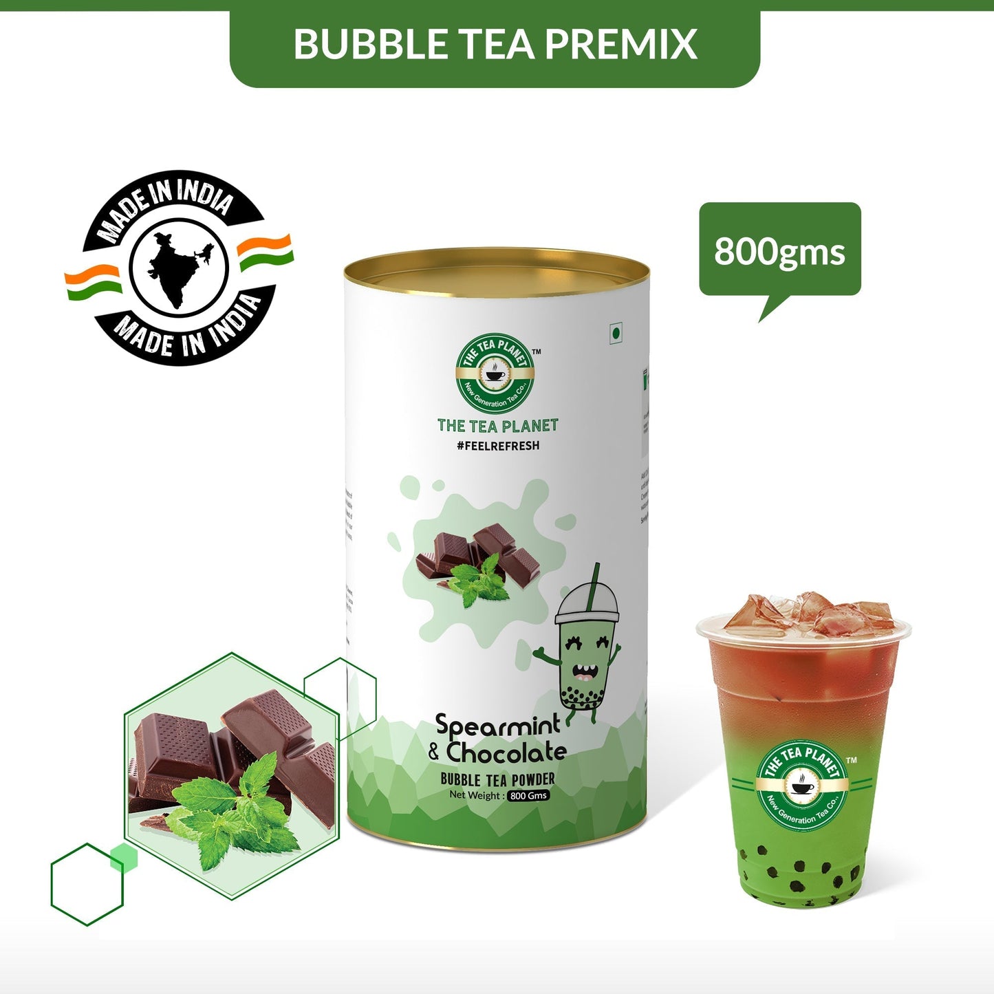 Spearmint Chocolate Bubble Tea Premix