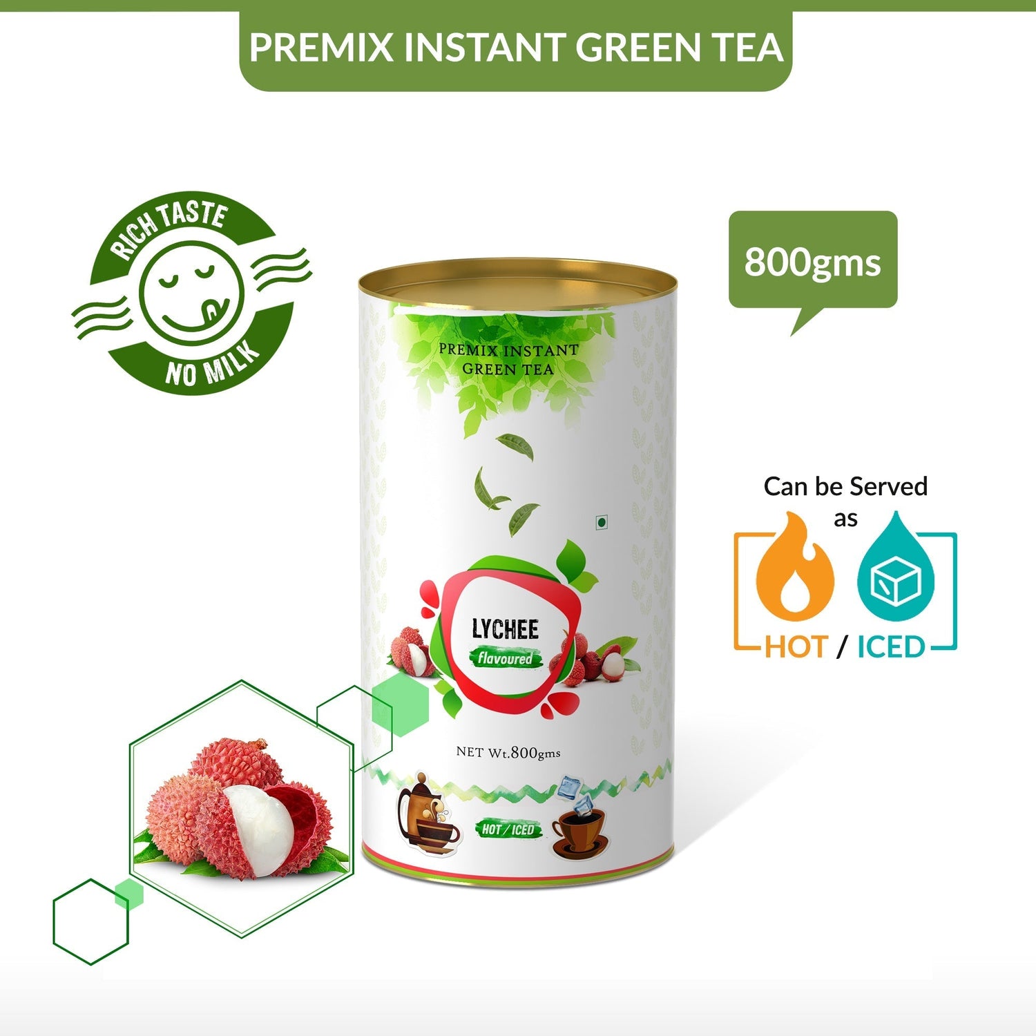 Lychee Flavored Instant Green Tea