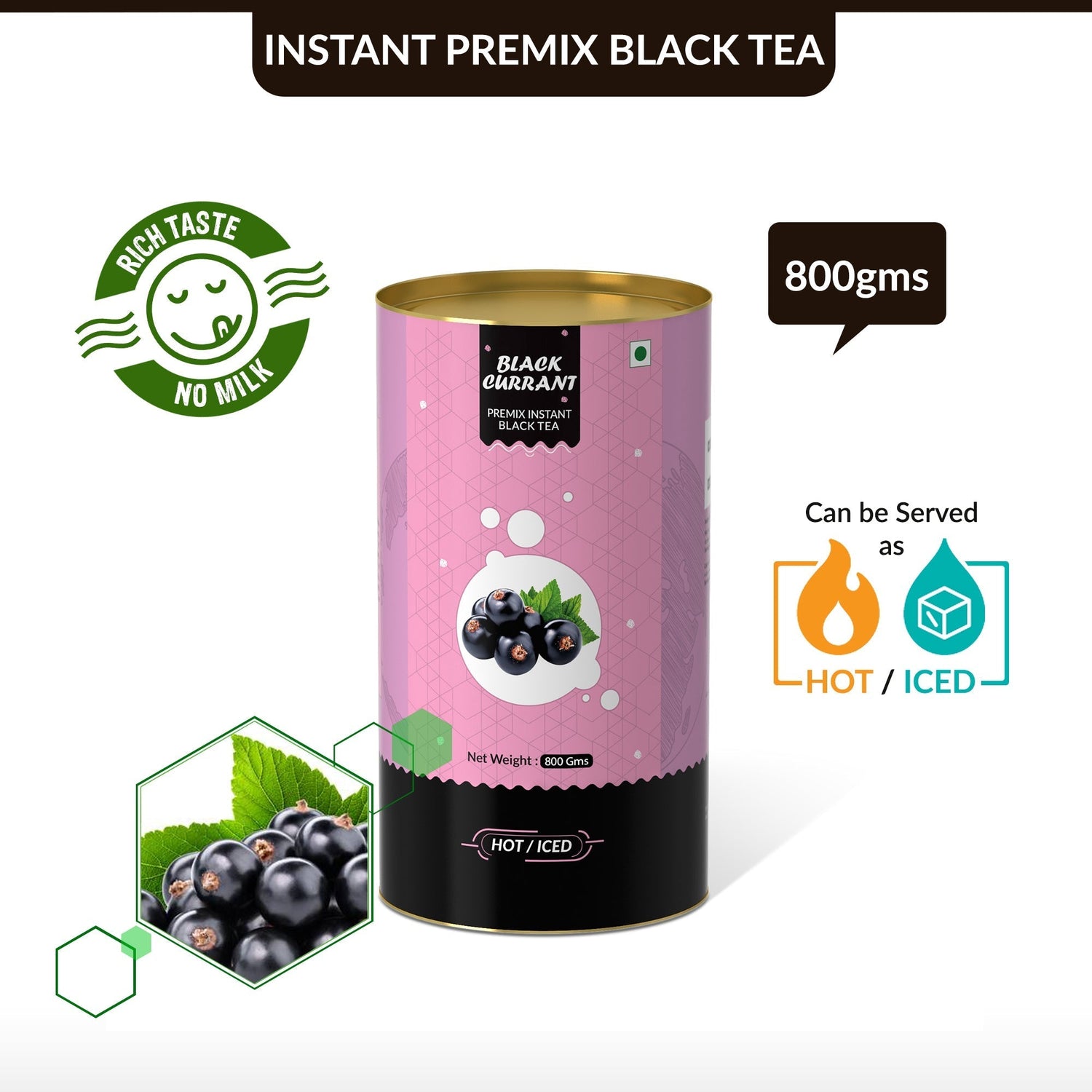 Black Currant Flavored Instant Black Tea