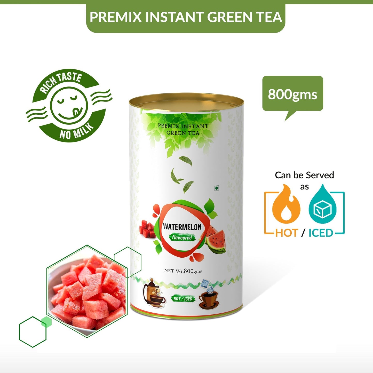 Watermelon Flavored Instant Green Tea