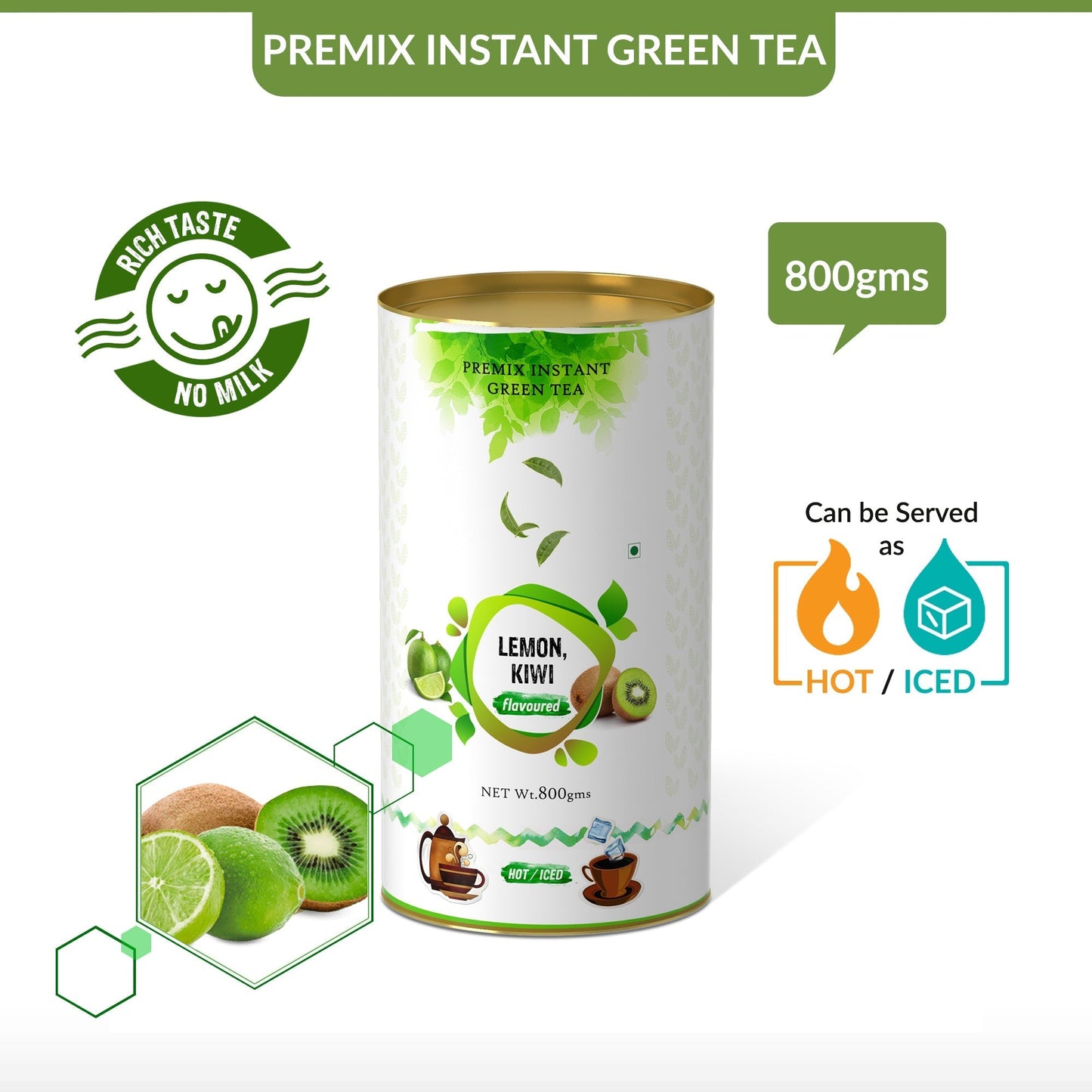 Lemon Kiwi Flavored Instant Green Tea