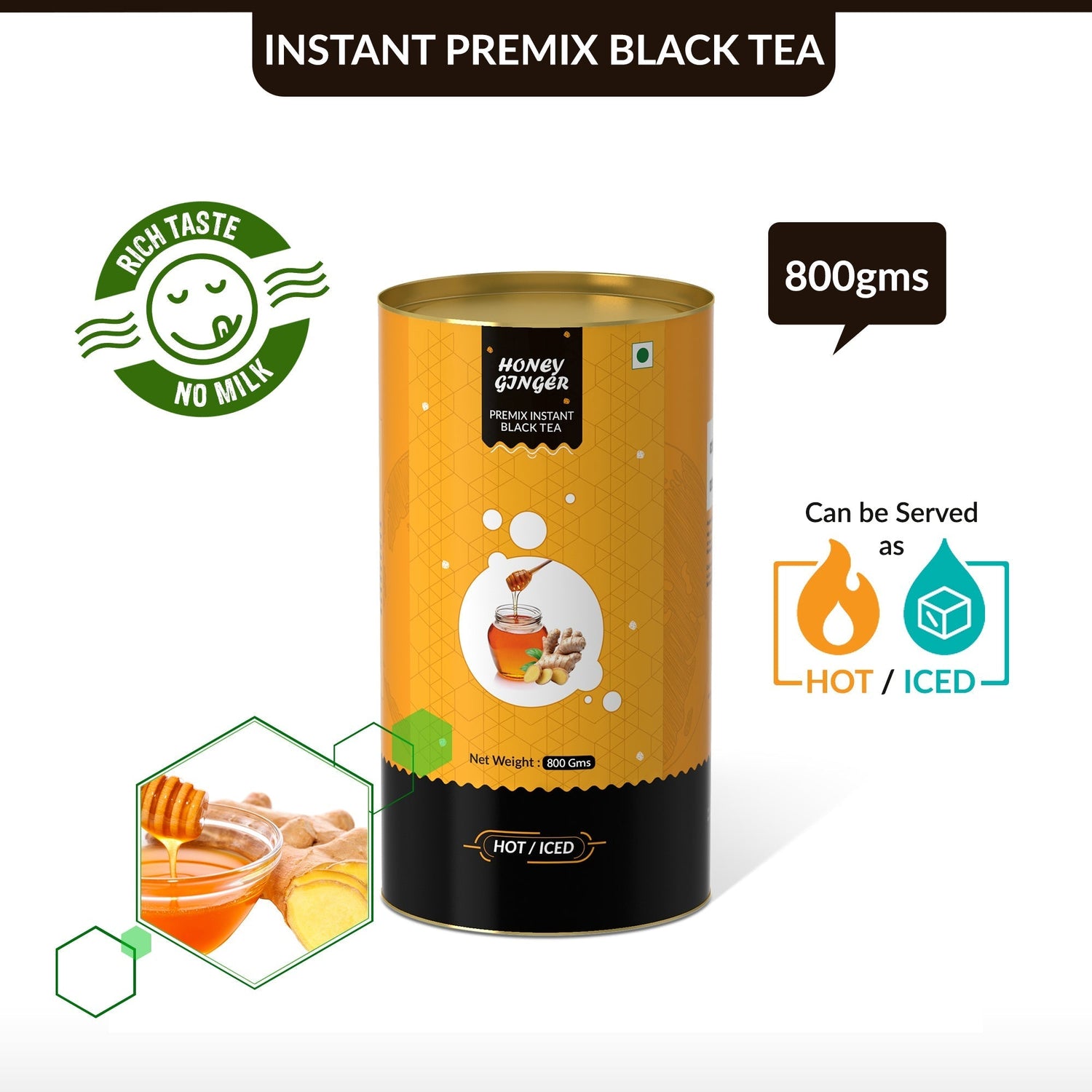 Honey Ginger Flavored Instant Black Tea