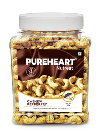 Pureheart Nutreat Pepperfry Cashews  Inspired by Iconic Malabar Dish, Premium Salted Black Pepper Cashew Nuts/Kaju Dry Fruit, Roasted Cashews with Aroma & Freshly Ground Pepper