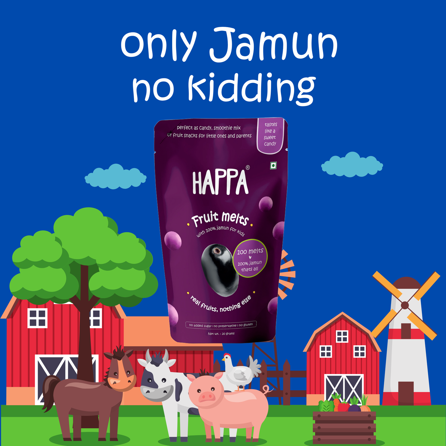 Happa Jamun Melts for little ones, made with 100% Blackberry & nothing else. No added flavour or Sugar!