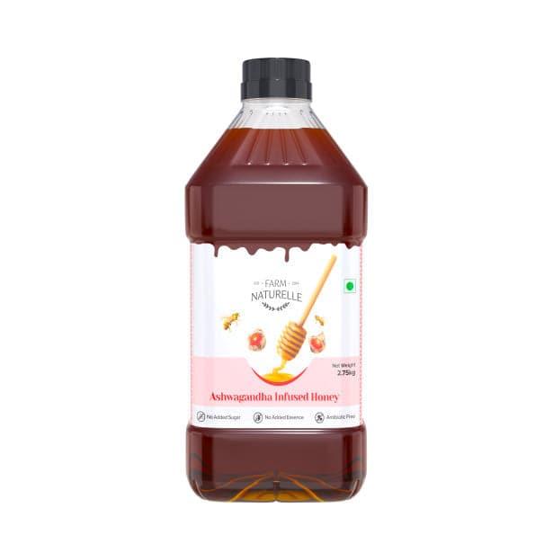 Ashwagandha Infused Honey | 100% Pure Honey | Wooden Spoon| Raw, Natural, Unprocessed & Unheated Honey | Lab Tested Honey in Glass Bottle.