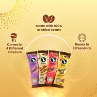 Assorted pack of 	Coffee Sachets With 25 flavoured coffee sachets + free cafe glass