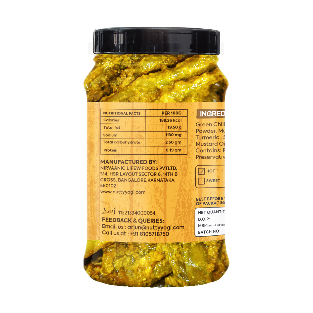 Nutty Yogi Green Chilli Pickle 200g