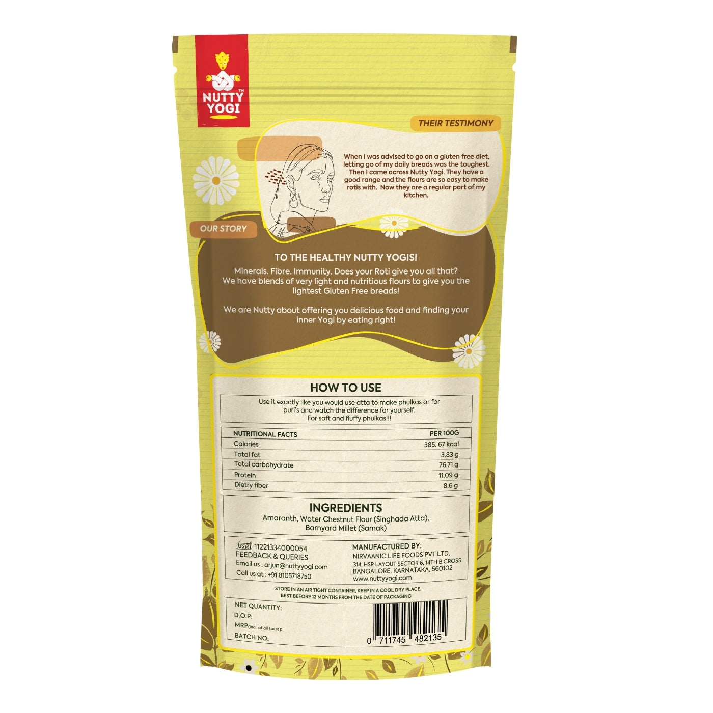 Nutty Yogi Gluten Free Superlite Flour 800g (Pack of 2)