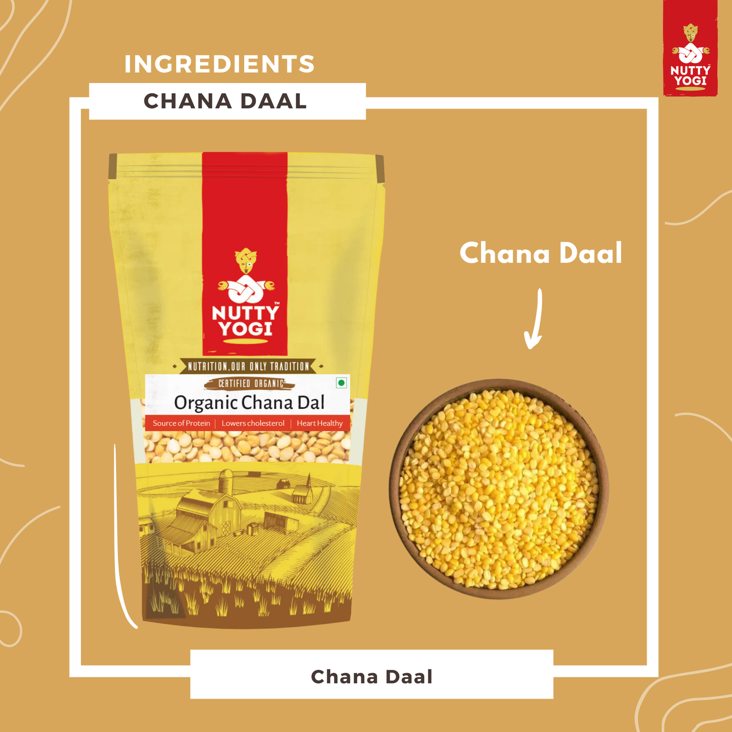 Nutty Yogi Organic Chana Daal 500 gm