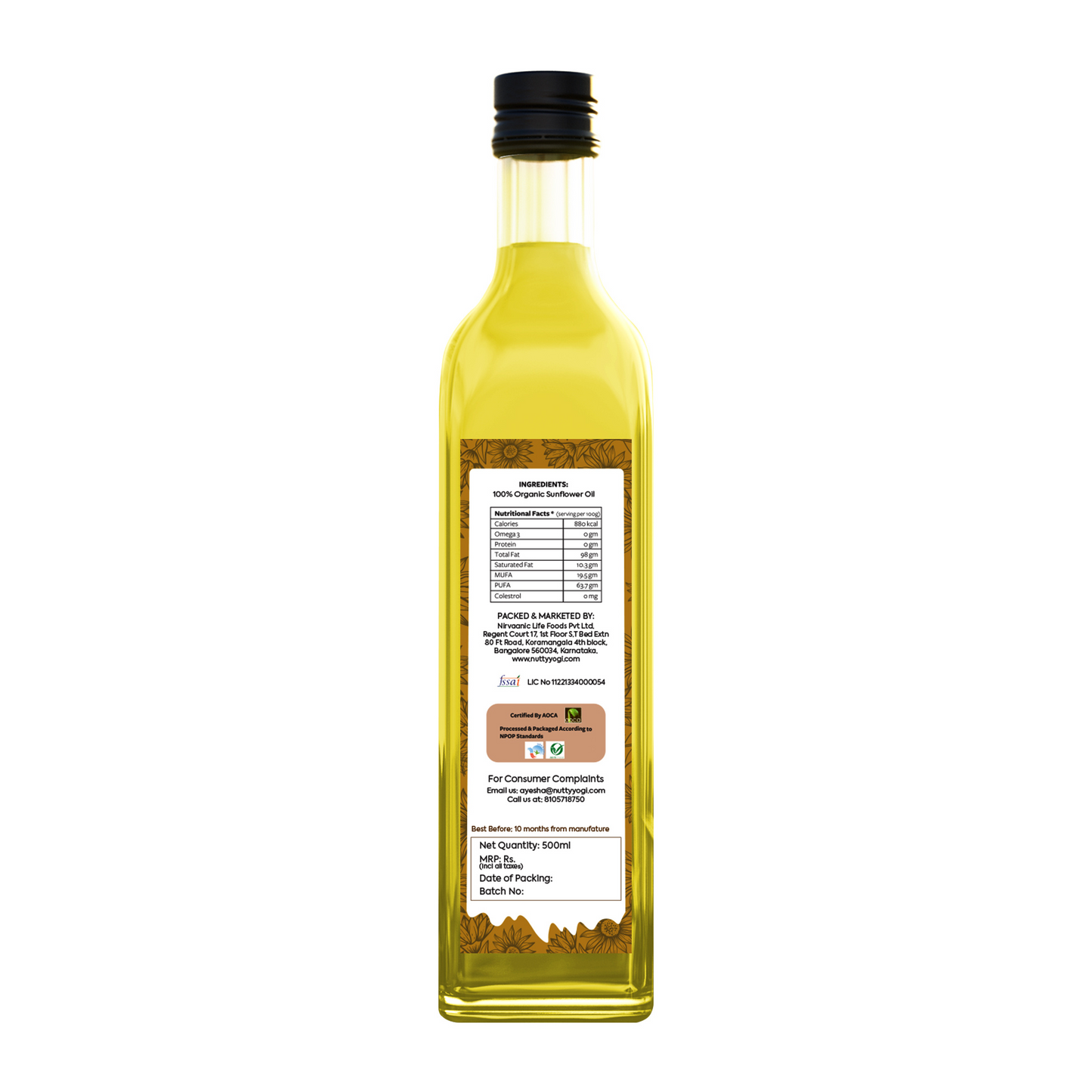 Nutty Yogi Organic Sunflower Oil