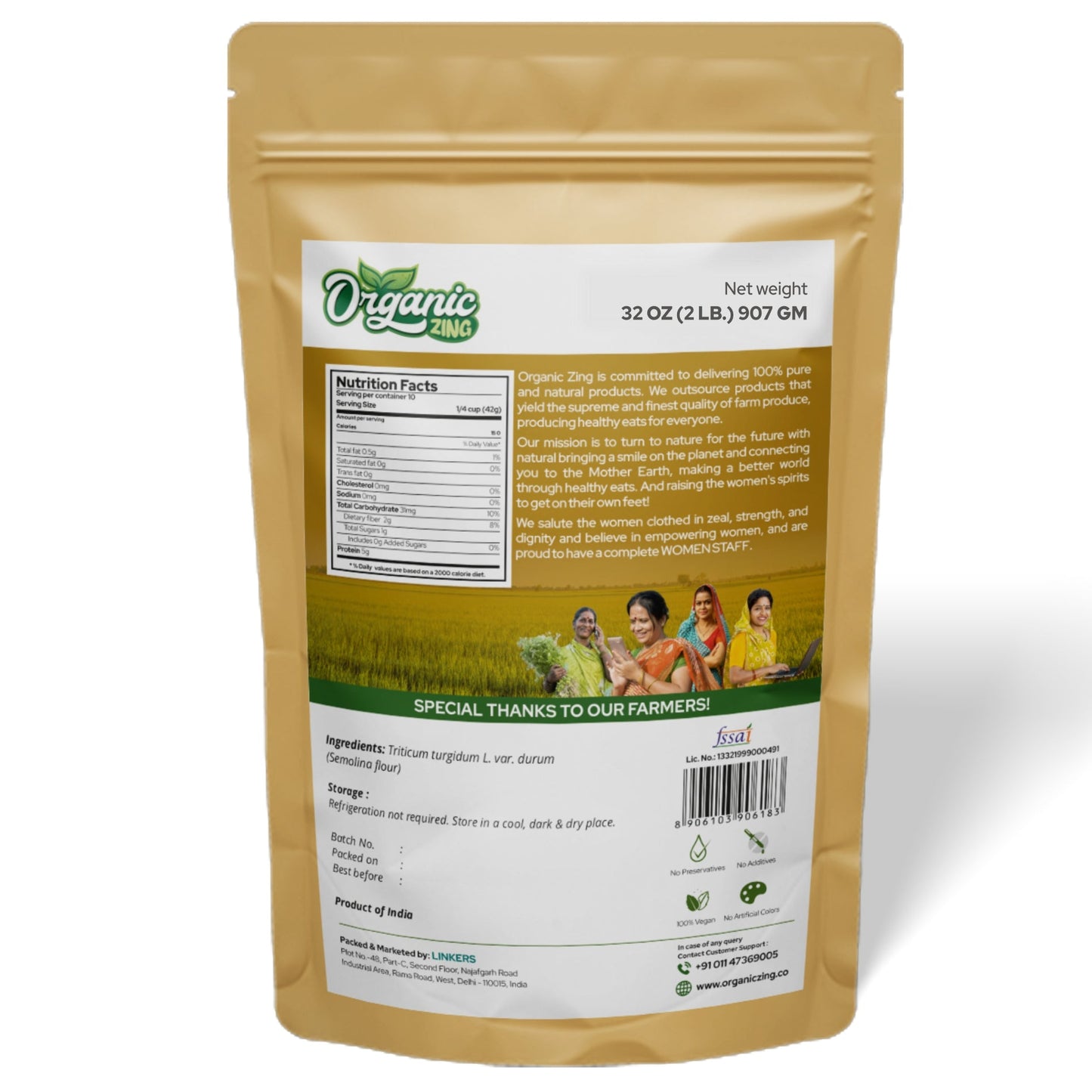 Organic Zing Semolina Flour – Nutritious & Versatile