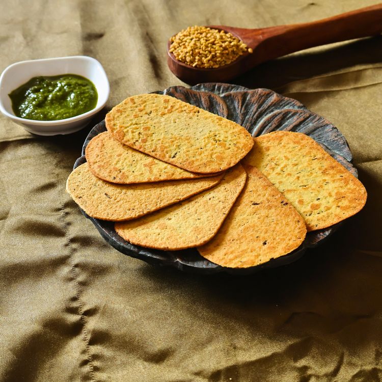 Roasted Whole Wheat Methi Pocket Khakhra