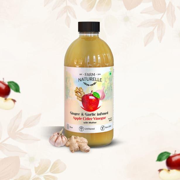 Organic Apple Cider Vinegar with Mother and Infused Ginger & Garlic