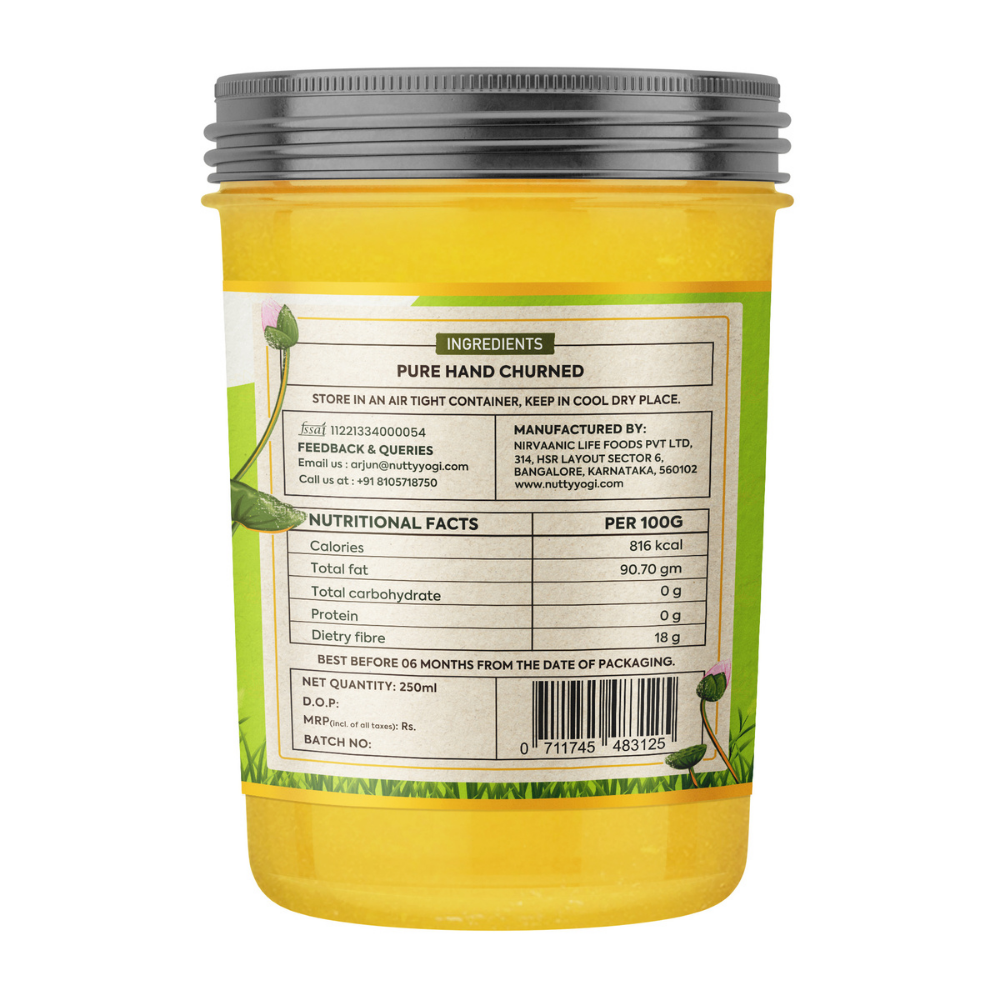 Nutty Yogi Pure Bilona - A2 Ghee 250 ml