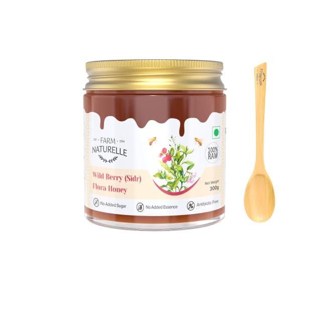 Wild Berry Flower Wild Forest Honey | 100% Pure Honey | Wooden Spoon| Raw, Natural, Unprocessed & Unheated Honey | Lab Tested Honey in Glass Bottle.