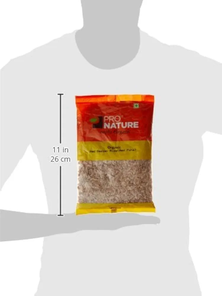 Pro Nature Organic 100% Organic Red Beaten Rice 500 Gram