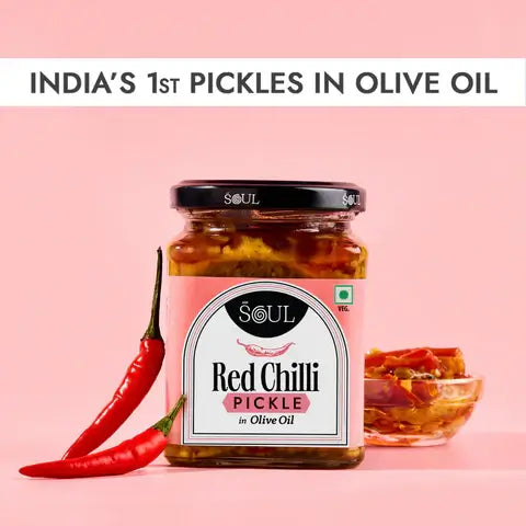 Red  Chilli Pickle in Olive Oil