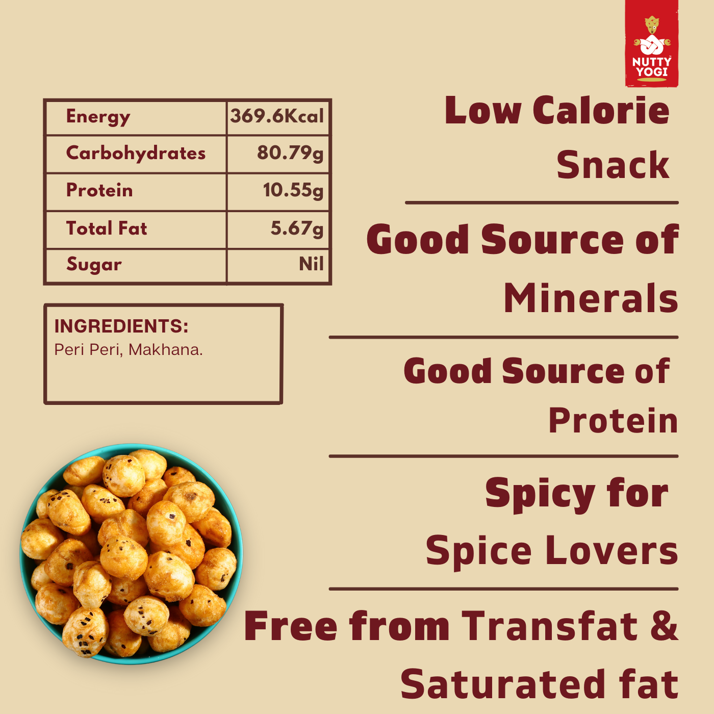 Nutty Yogi Peri Peri Makhana 40g