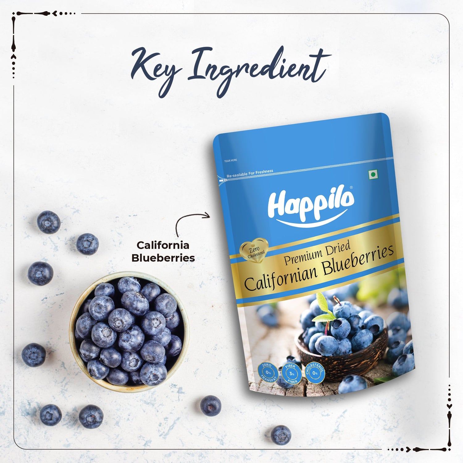 Happilo Healthy & Sweet Californian Dried Blueberries