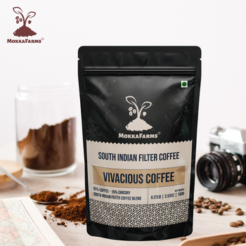 MokkaFarms Traditional South Indian Filter Coffee - Vivacious Coffee | 85% Coffee, 15% Chicory | Fresh Roast & Ground | Strong  & Flavourful |