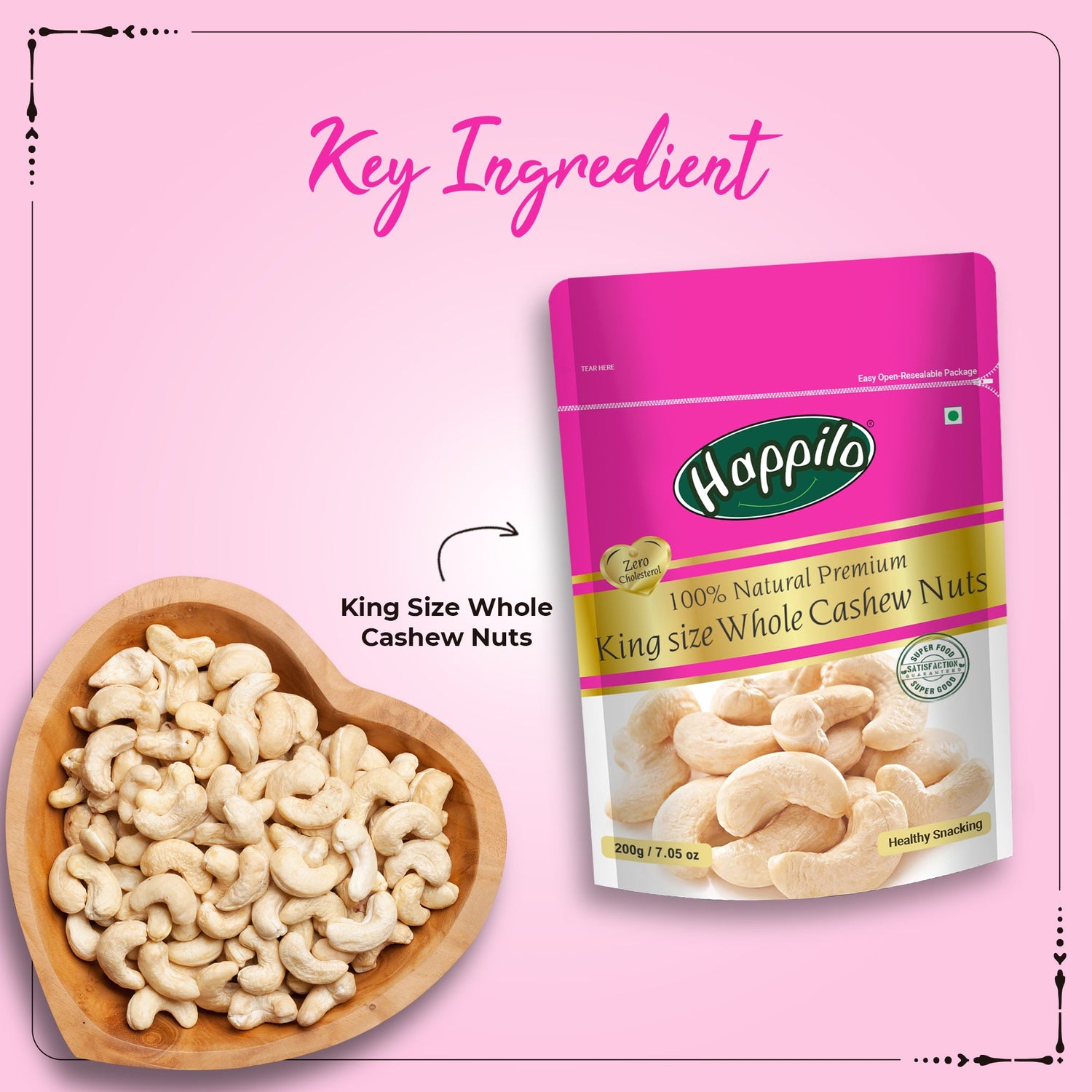 Happilo King Size Premium Whole Cashew Nuts