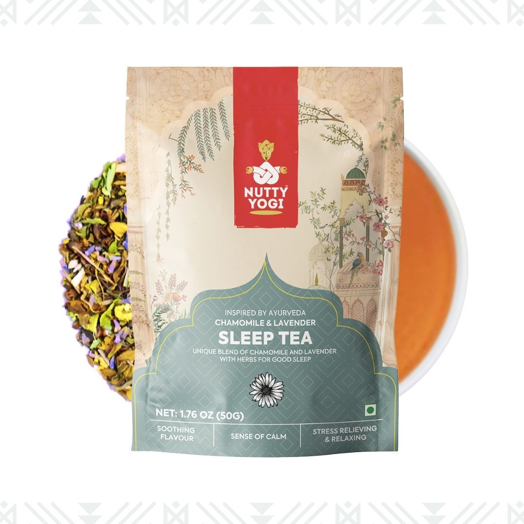 Nutty Yogi Sleep Tea - Green Tea Blend with Chamomile, Lavender, Ashwagandha - 50g