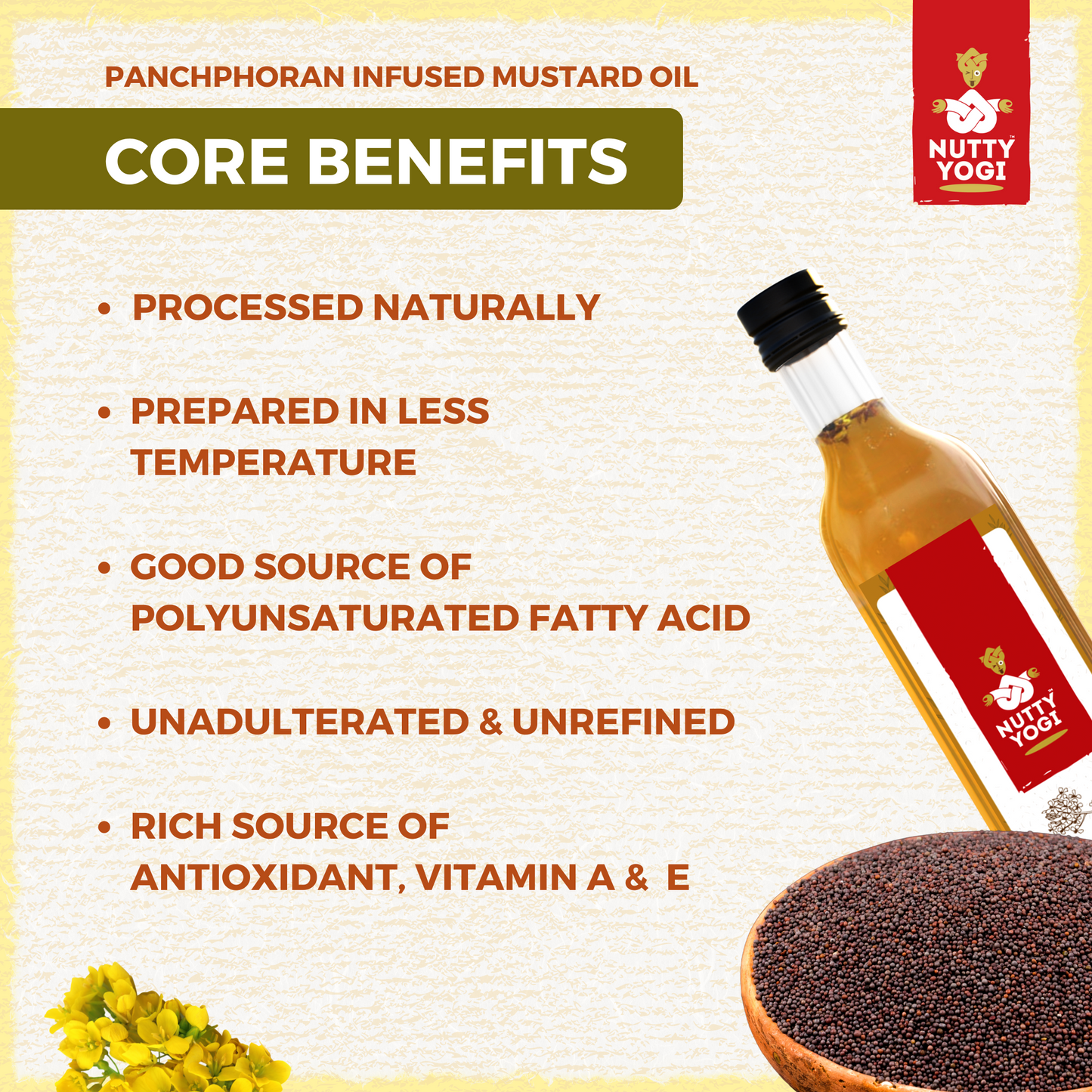 Nutty Yogi Panchphoran Infused Mustard Oil 500ml