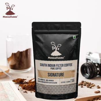 MokkaFarms South Indian Filter Signature Coffee  | 60% Arabica - 40% Robusta Blend | 0% Chicory | Rich, Flavourful & Aromatic |