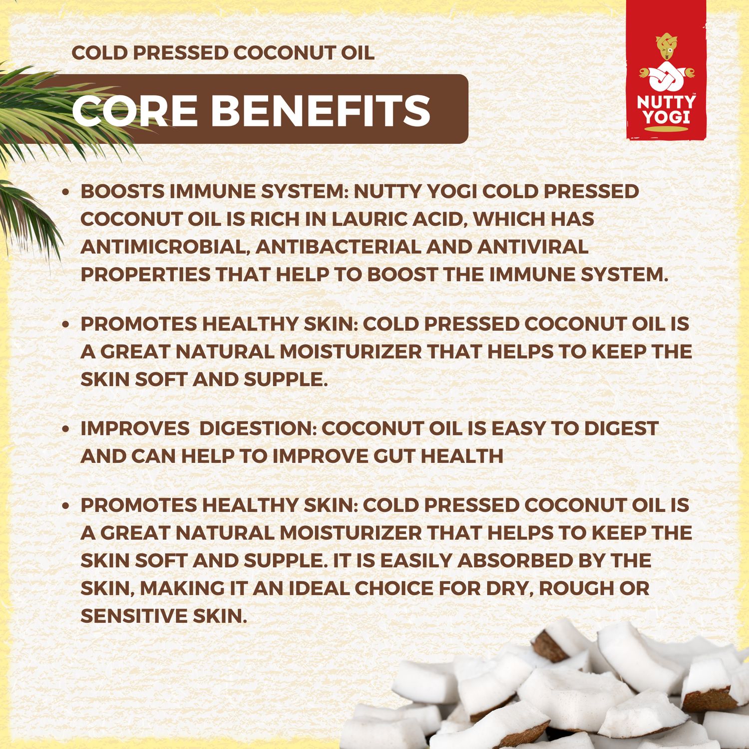 Nutty Yogi Organic Cold Pressed Coconut Oil