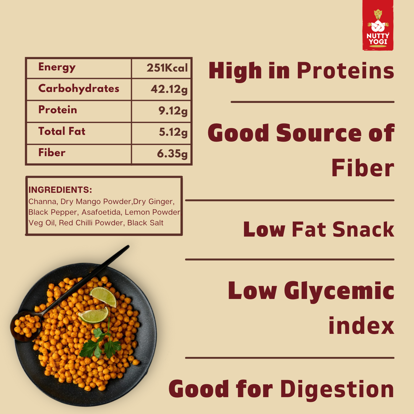 Nutty Yogi Lime & Lemony Chana 100g