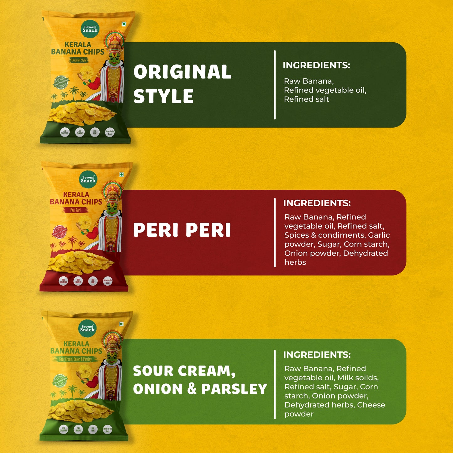 3 Flavour Combo: Original, Peri Peri, Sour Cream Onion & Parsley 300g (3x100g)