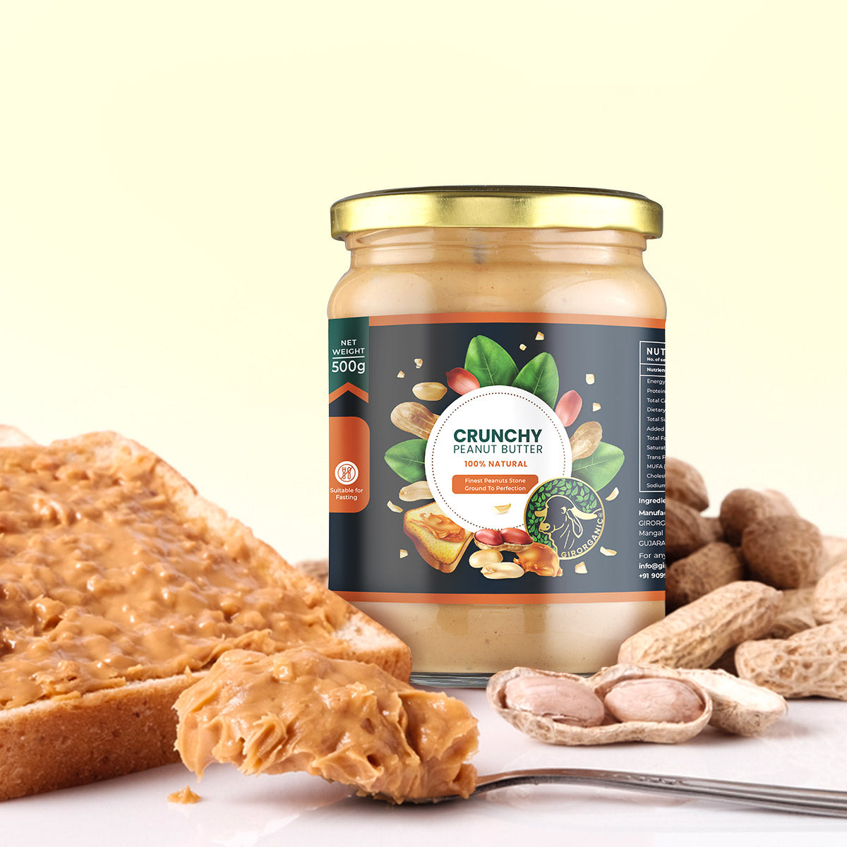 Crunchy Peanut Butter - 500 gram Stone Ground