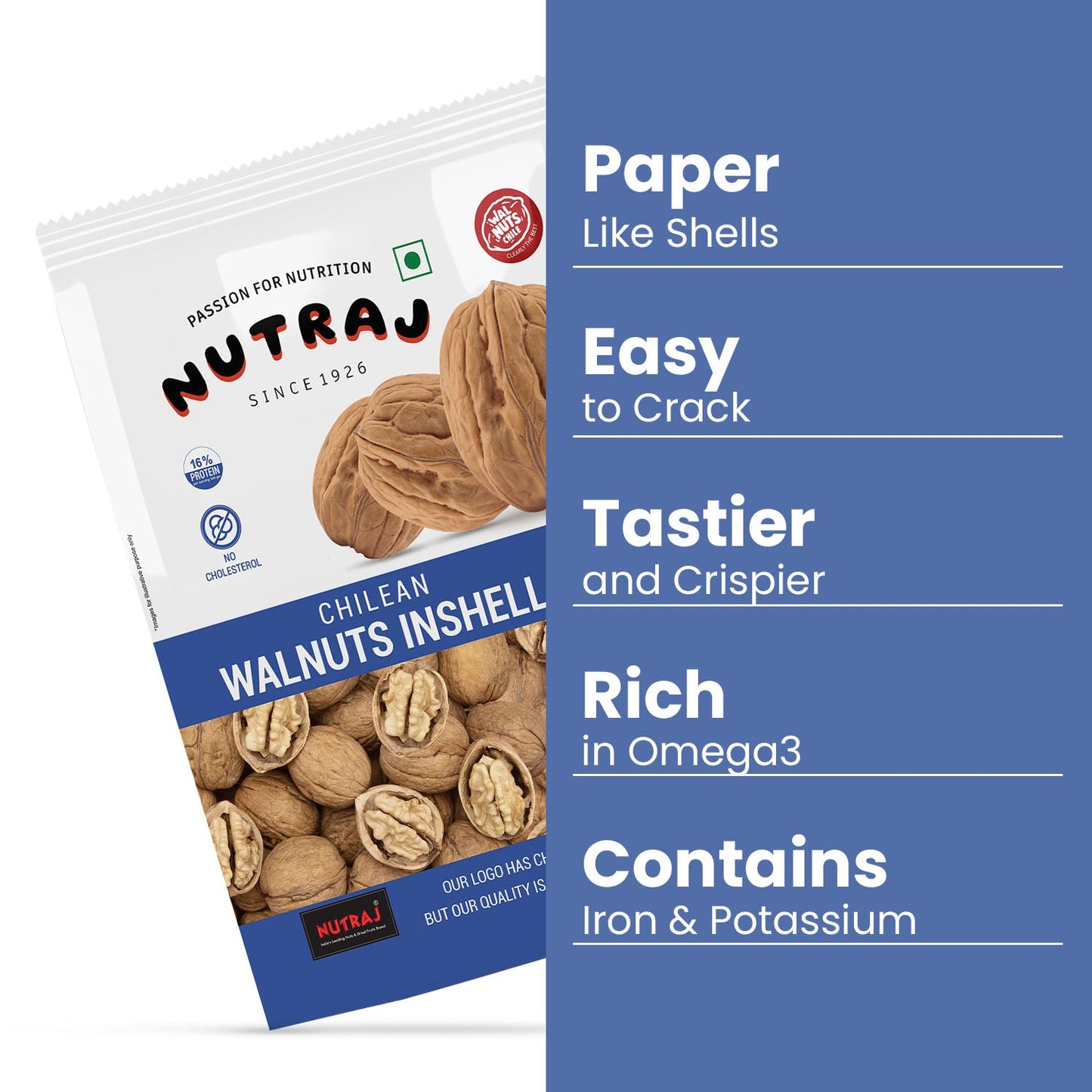 Nutraj Chilean Walnut Inshell 1kg