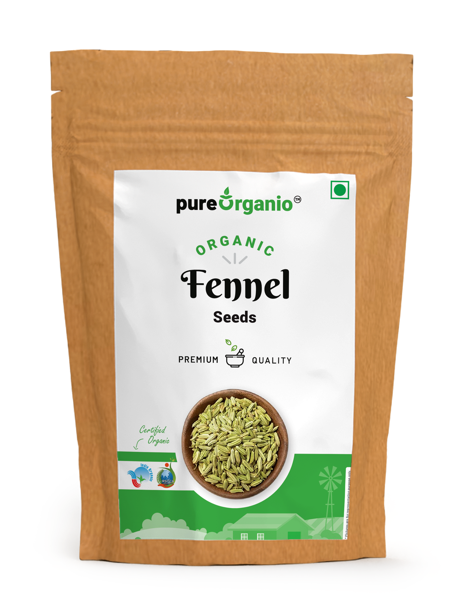 Pure Organio Organic fennel Seeds Sauf