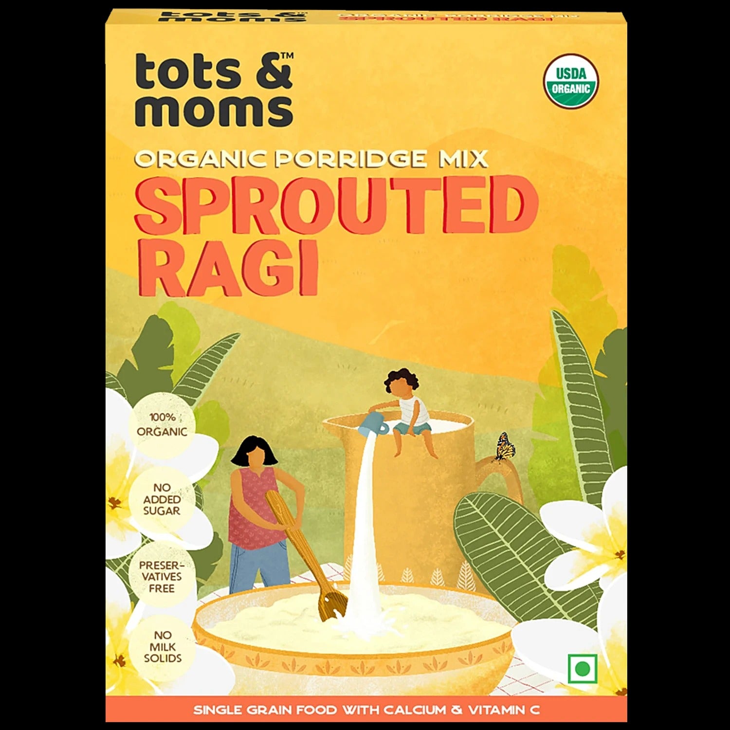 Tots and Moms Sprouted Ragi Powder - 200 gms - Veeha Foods