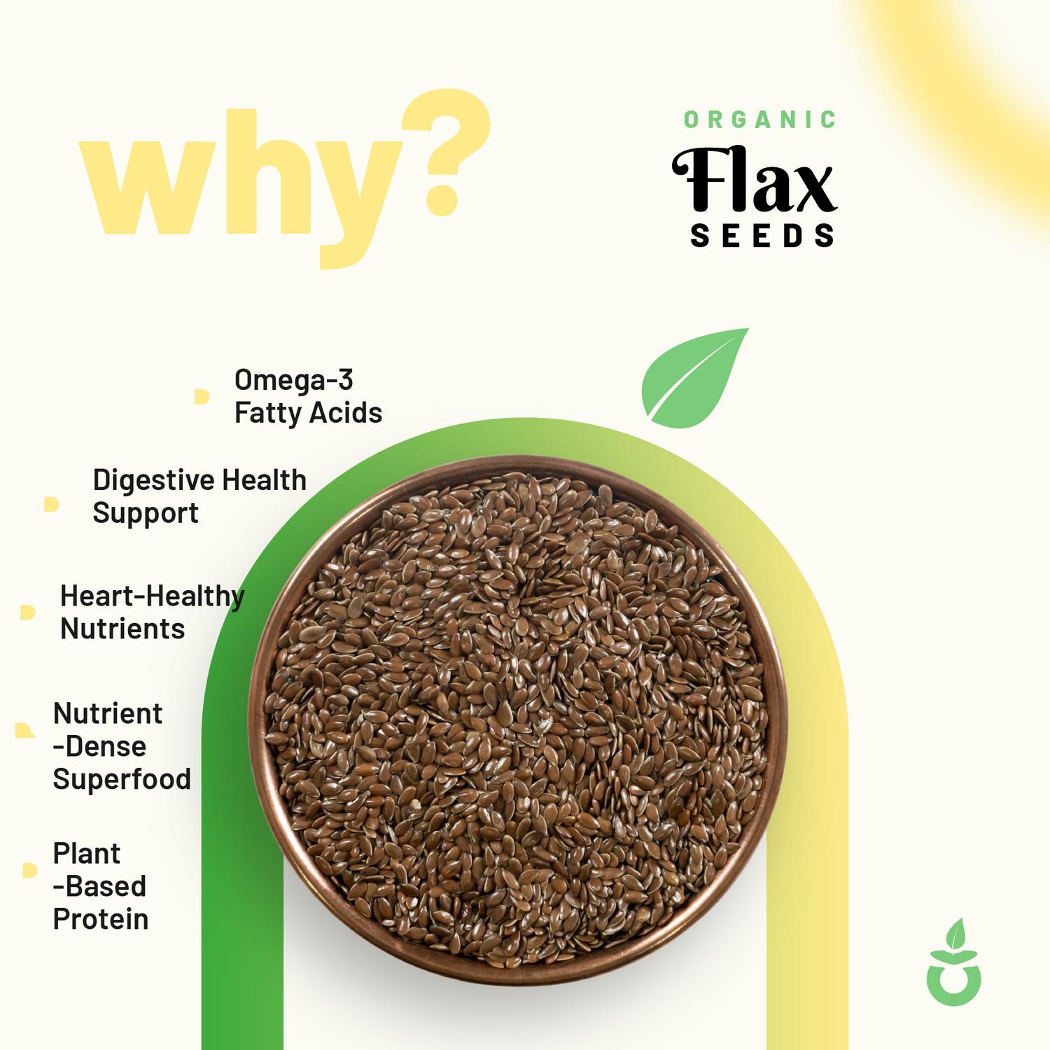 Organic Flax Seeds - Organic Raw Flax Seeds Unroasted Omega-3 Rich Superfood