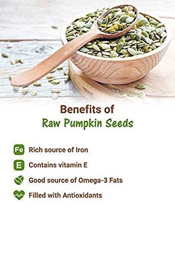 Nutri Organics Raw & Unroasted Pumpkin Seeds | Immunity Booster and Fiber Rich Superfood | Rich Source of Omega 3 | Highly Nutritious Snack | Rich in Protein, Dietary Fibre, Zinc & Magnesium - 200 G (NO_Pumpkin200)