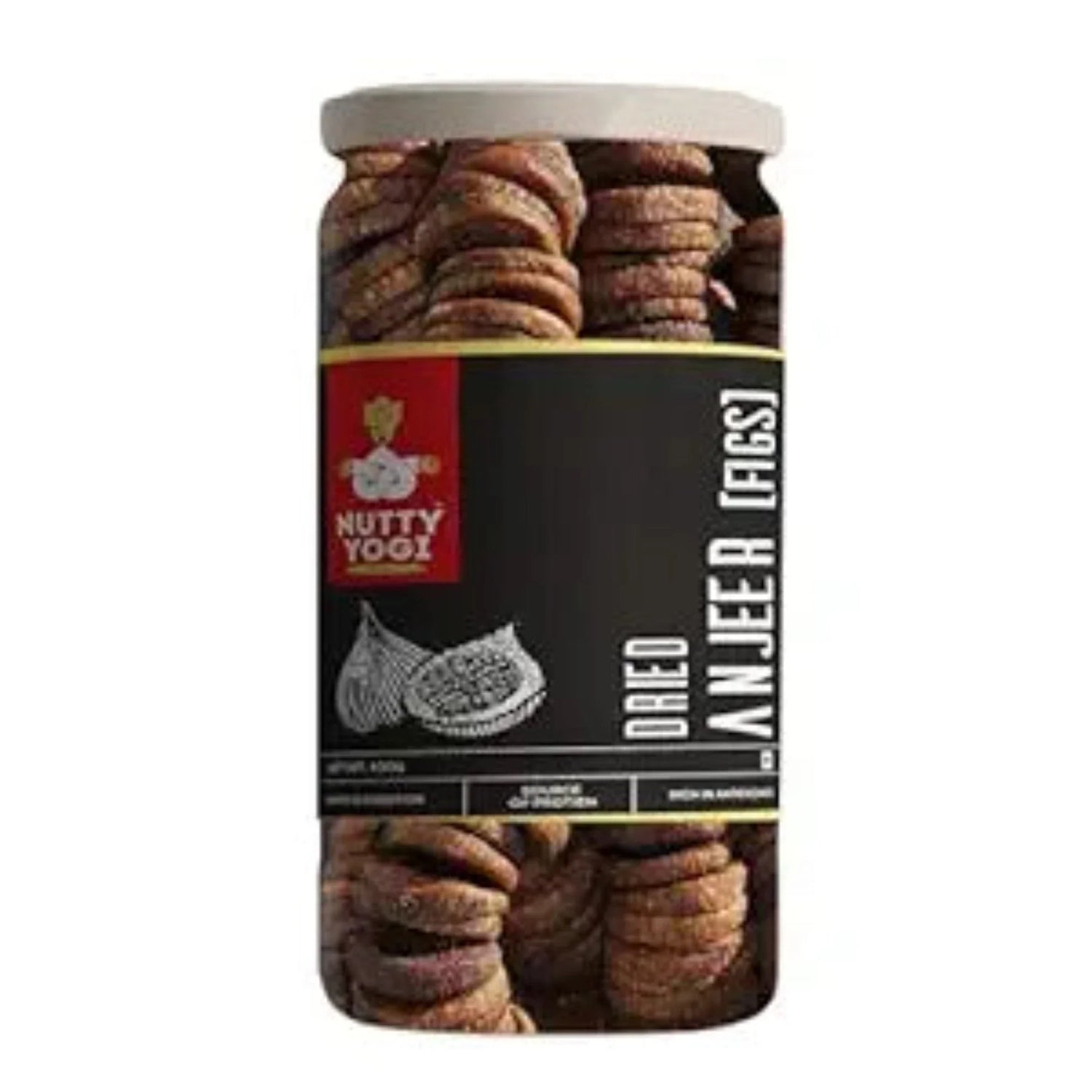 Nutty Yogi Premium Dried Afghani Anjeer 100g | Dried Figs | Rich Source of Fibre Calcium & Iron | Low in calories and Fat Free |