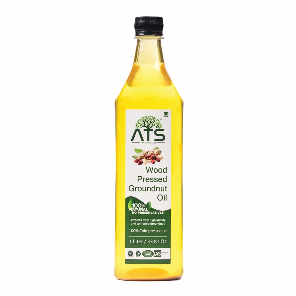 ATS Wood Pressed Groundnut Peanuts Oil - 1000 gms