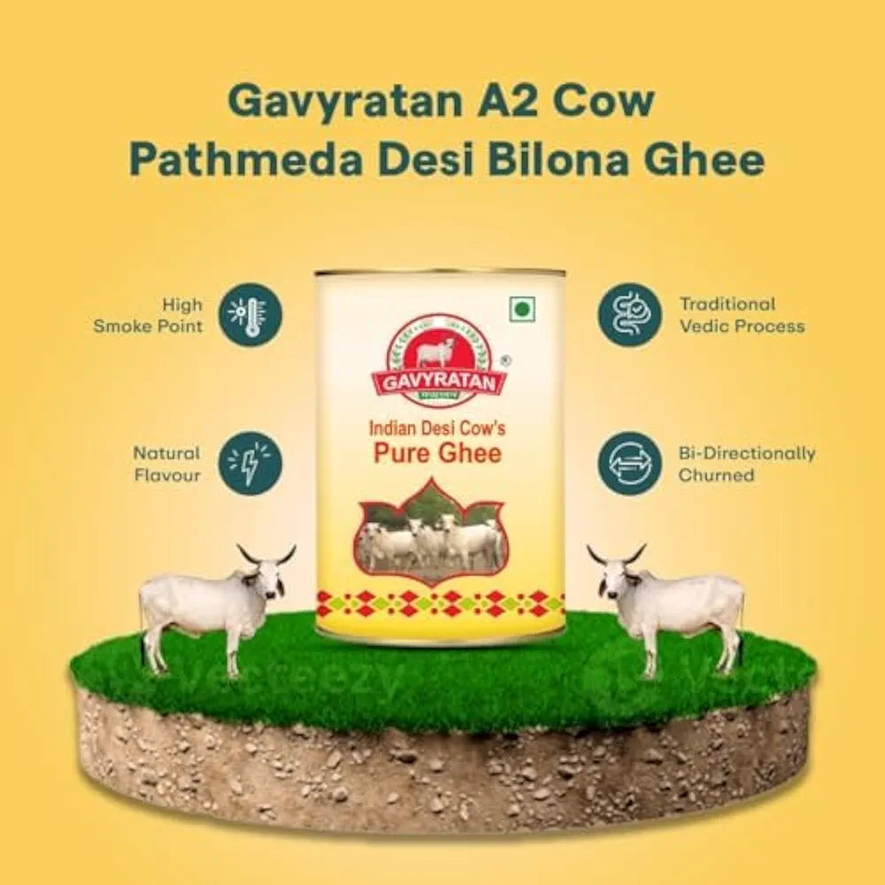 GAVYRATAN A2 Desi Cow Ghee - 500 ml | Desi Ghee with Rich Aroma