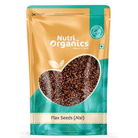 NutriOrganics Pure Alsi Flax Seeds 1kg - Seeds Raw Unroasted Flaxseeds for Hair Growth Seeds for Eating | Rich in Omega 3 Fatty Acids, Magnesium, Phosphorus & Protein | Source of Iron & Dietary Fibre