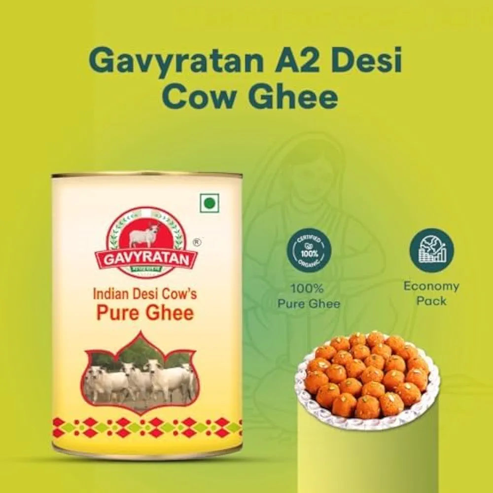 GAVYRATAN A2 Desi Cow Ghee - 500 ml | Desi Ghee with Rich Aroma