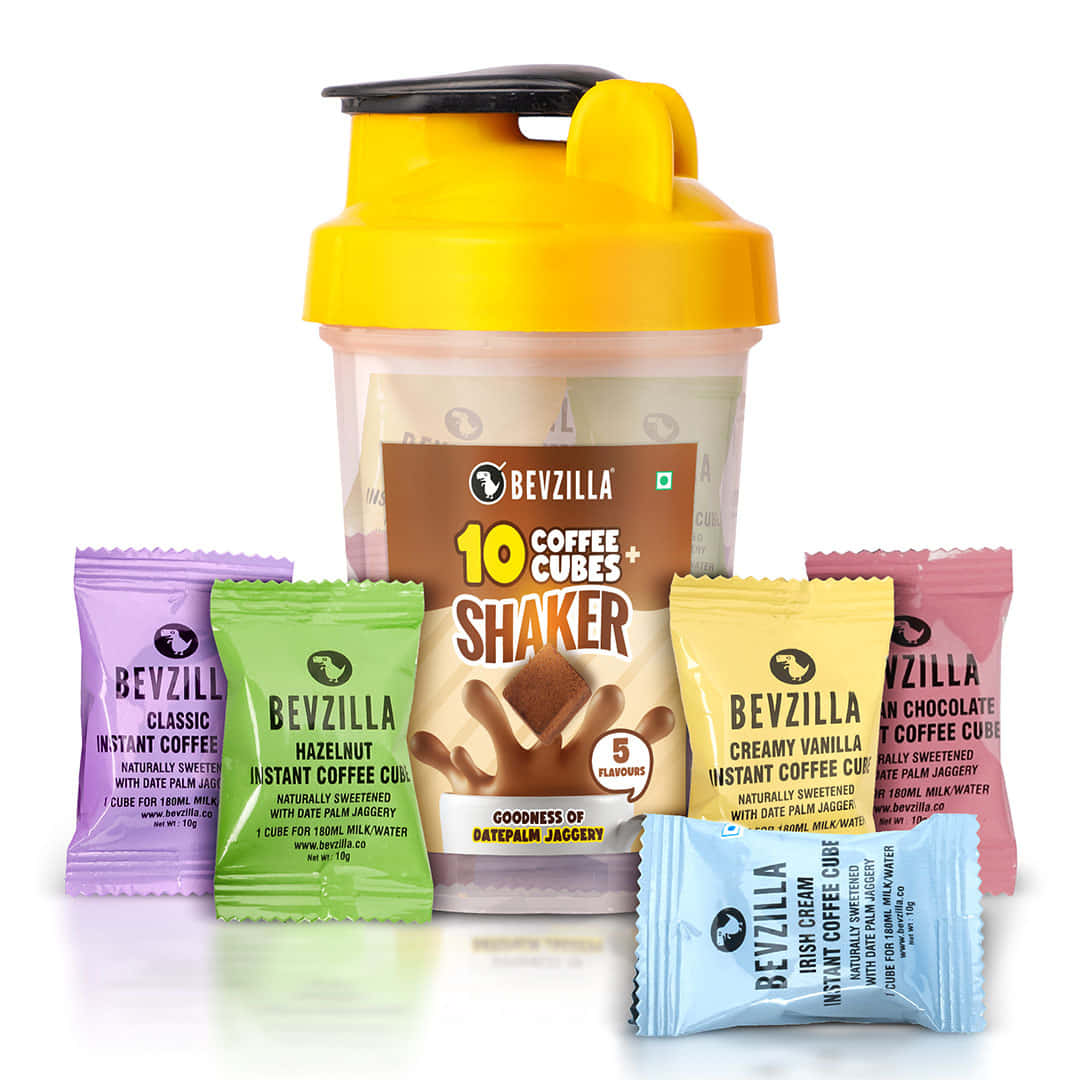 10 Flavoured Coffee Cubes + Shaker