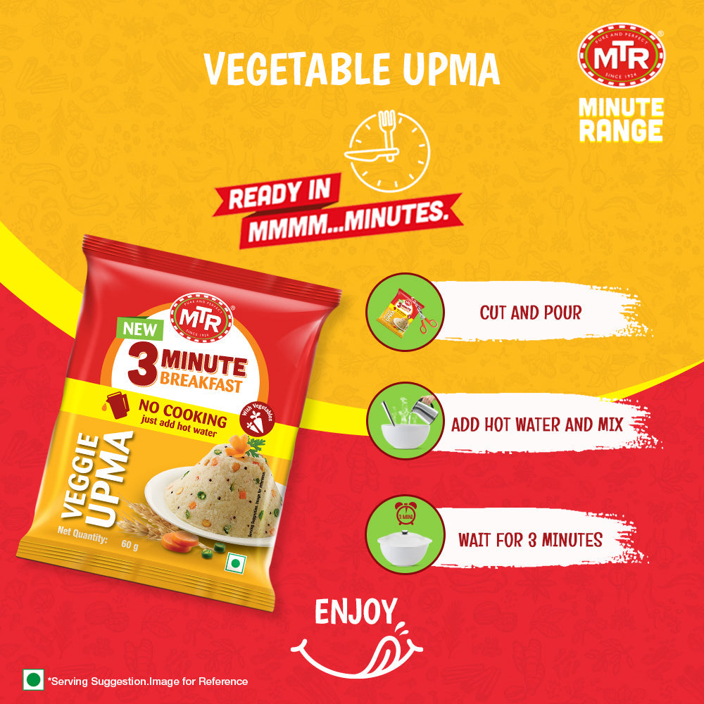 MTR 3 Minute Vegetable Upma Pouch 60 g