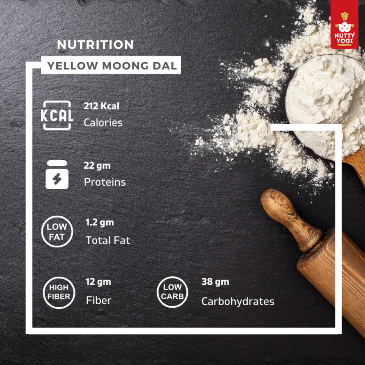 Nutty Yogi Yellow Moong Daal Flour