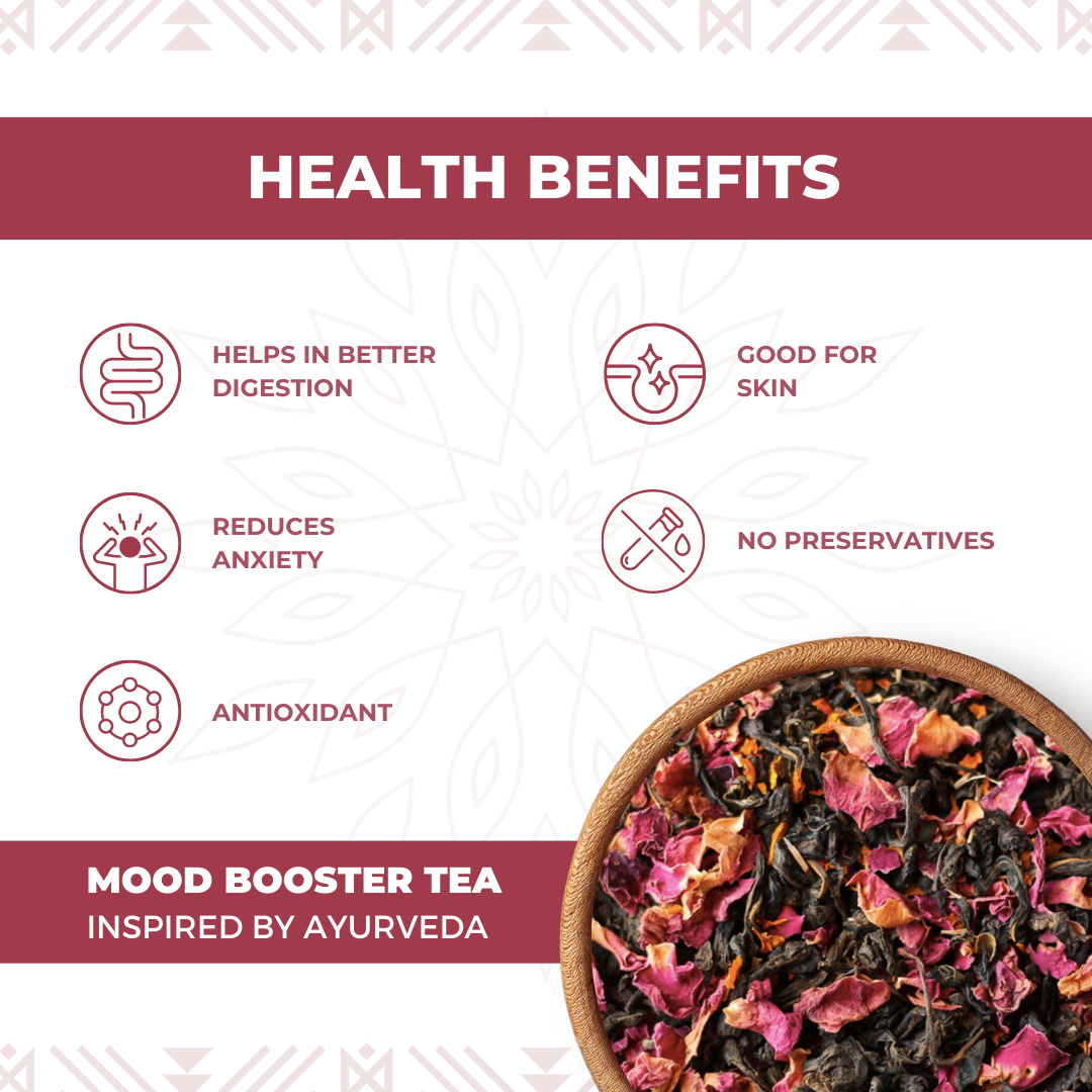 Nutty Yogi Mood Booster Tea | 50g | Rose Green Tea