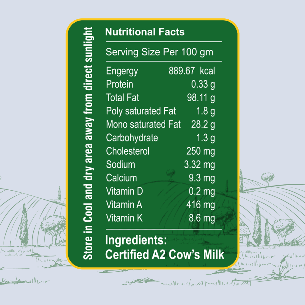 Natural Grass Feed – MoreA2 Ghee – 1 L / 32 OZ (906 G)