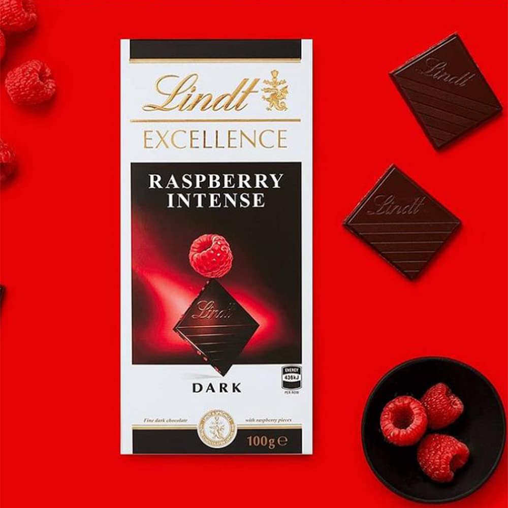 Raspberry Excellence Lindt Excellence Raspberry Intense Dark Chocolate - 100 gms - Veeha Foods