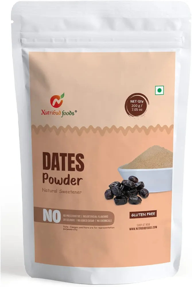 Nutribud Foods Dates Powder -- Natural Sweetener  | Healthy Substitute For Refined Sugar | Khajoor/Khajur Powder For Kids & Adults | No Added Sugar | No Preservatives | No Artificial Additives