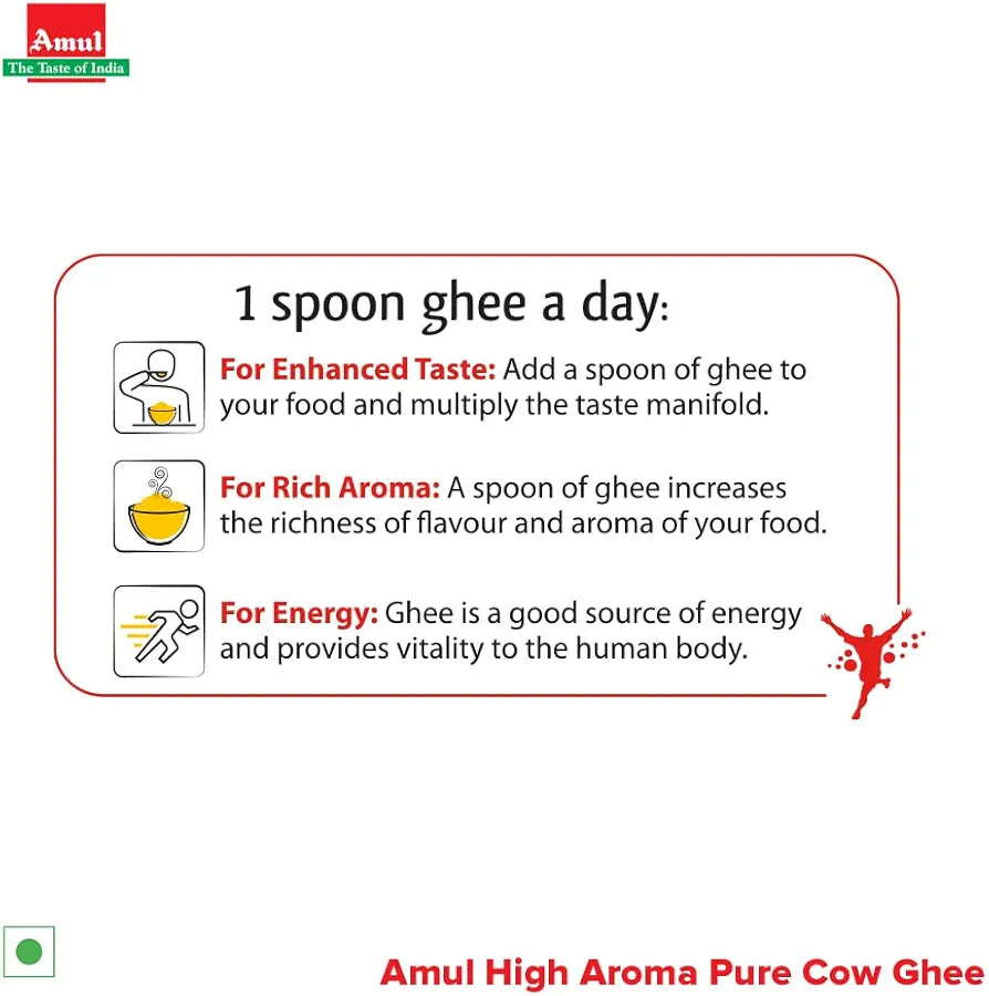 Amul High Aroma Cow Ghee, 500 ml Jar